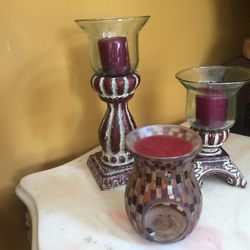 Rustic Candle Holder Set