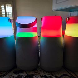 ION Bright Max Plus Bluetooth Speakers (4) LED PARTY Lights  + Charger