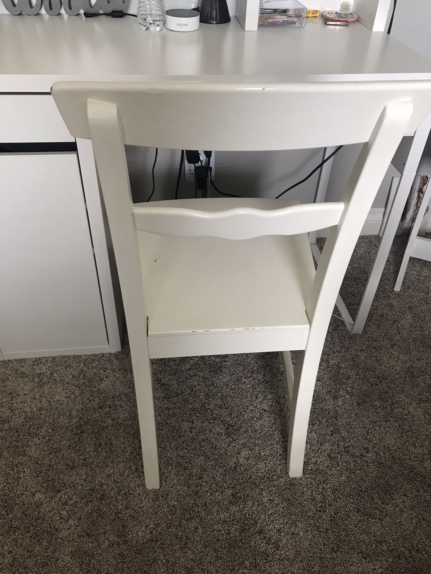 Wooden White Desk Chair