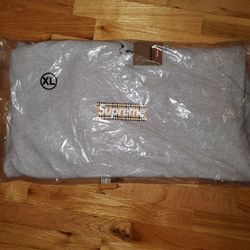 Men's XL Supreme Burberry Box Logo BOGO Pullover Hoodie Grey SS22 