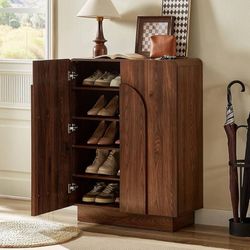 Shoe Storage Cabinet with Doors, Large Shoe Cabinet Storage for Entryway, Wooden