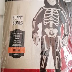 FUNNY BONES SKELETON COSTUME for Boy or Girl (Small 4-6)