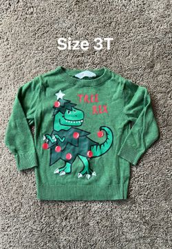 Toddler Christmas Dino Sweater Size 3T