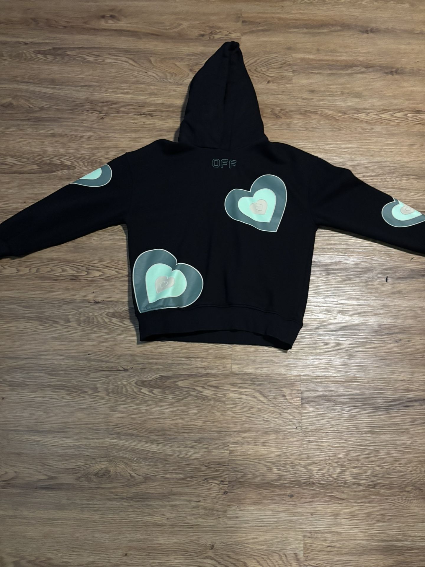 Black Hoodie With Hearts