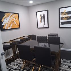 MODERN DINNING TABLE WITH 4 CHAIRS $600