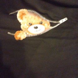 Brand New Peeping Teddy Bear T-shirt Black In Color 2x In Size