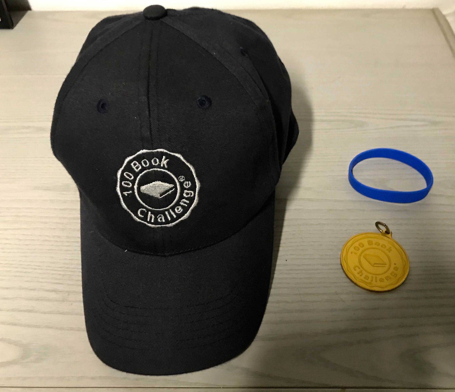100 Book Challenge Coaches Cap, 75 Hour Medal, “Summer Reader” Wristband
