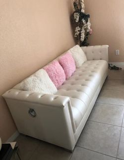 White Tufted Sofa and Love Seat BRAND NEW IN BOX