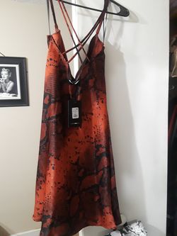 Snake print silk dress