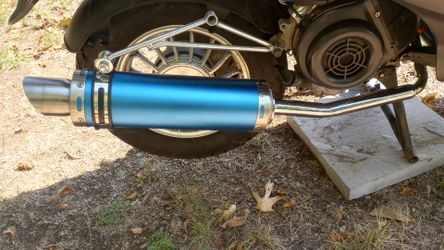 Blue Aluminum Slip-On Exhaust Muffler