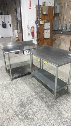 Stainless steel tables