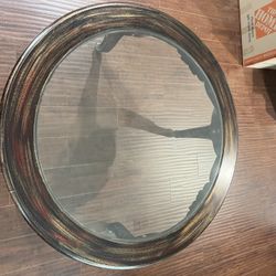 Coffee Table With Wooden Legs and Glass Top 