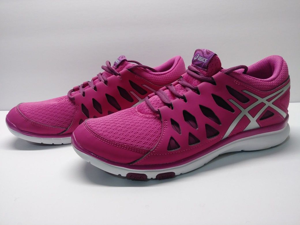 ASICS Gel-Fit Tempo Training Athletic Shoe Sneaker Berry Silver size 9 F580915