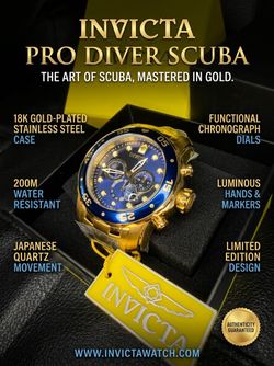 Invicta Pro Diver SCUBA Men's Watch - 48mm, Gold (0073)
