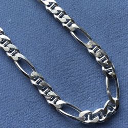 24” Solid Sterling Silver Italy 925 Necklace 8mm Unique Style  *Pickup Boca Raton