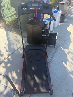 Black Electric Treadmill with Display Console