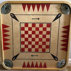 Beautiful MCM Mid Century Vintage Carrom Checkers/Chess/Backgammon Wood Game Table Top!!