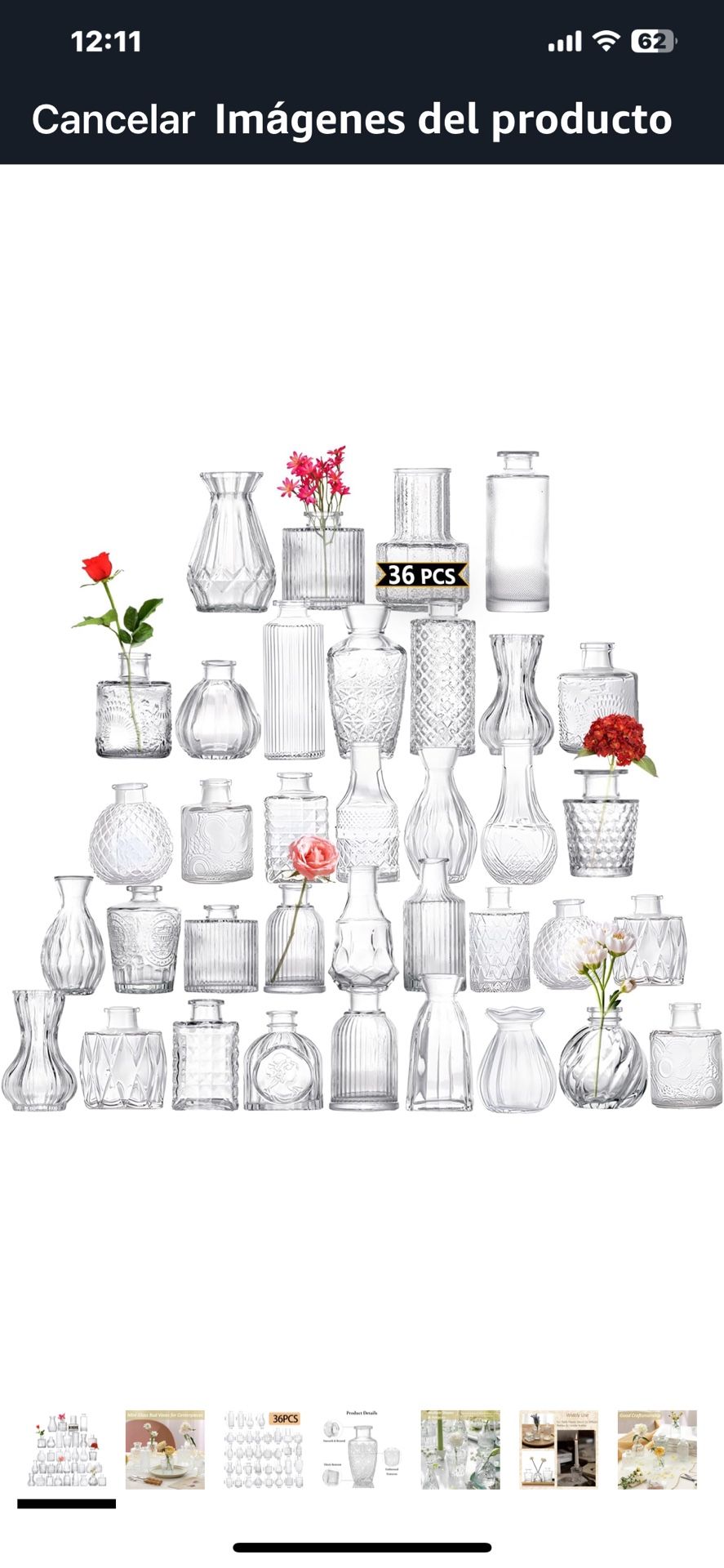 Glass Bud Vases Set Of 36PCS, Small Flower Vases For Wedding Centerpiece Table Decoration, Vintage Vase In Bulk For Flower Arrangements, Mini Vase For