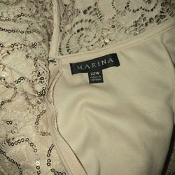Peach Sequin Lace Dress – MARINA