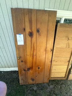 Knotty Wooden Doors W/ Brass Hardware