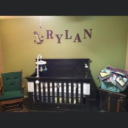 MODERN BABY CRIB SOLID CHERRY 