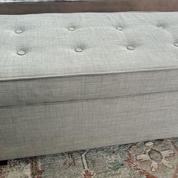Storage Ottoman in light gray