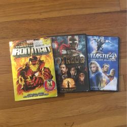 (3) MARVEL COMIC MOVIES - Iron Man, Iron Man 2, Fantastic 4 Rise Of The Silver Surfer