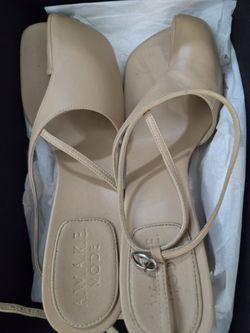 A.W.A.K.E. Mode Nude Thong Strap Heeled Sandals – Size 41