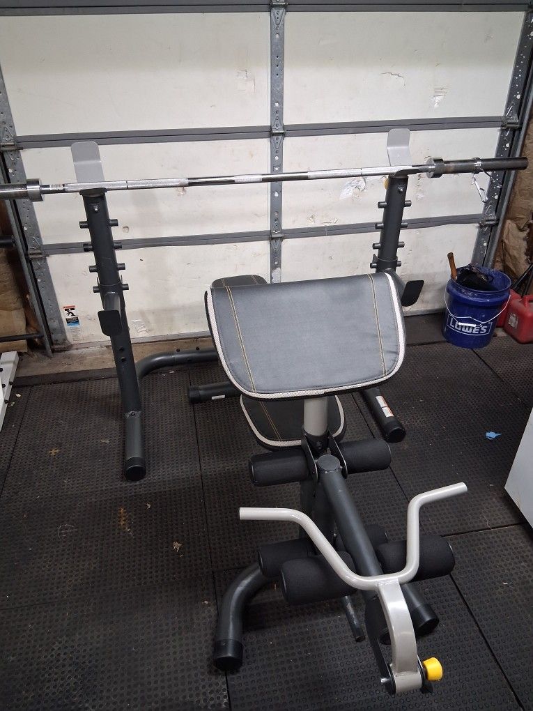 Squat Rack, Bench, Bar