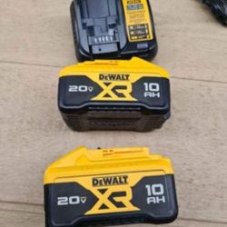 DeWALT Power 20v 10ah Batteries and charger.