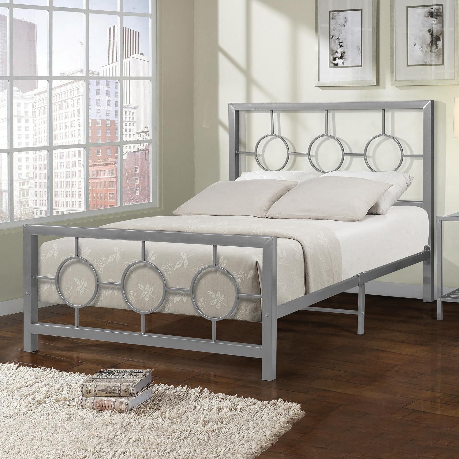 Metal Bed Frame, Circle Design 79x59x49H, Queen Size only 4 left