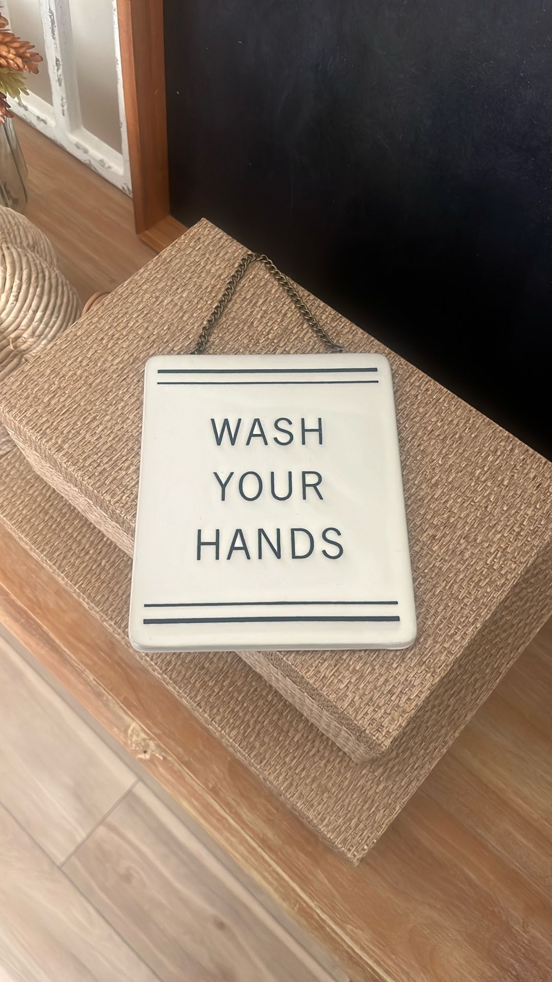 Ceramic Wash Your Hands Sign $6