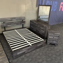 Grey Brown Queen Bedroom Set 