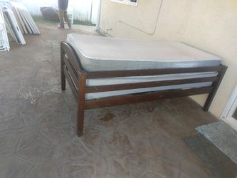 Wood Twin Bed Frame And Mattress Available