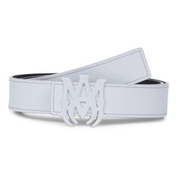 AMIRI Men's MA Logo Leather Belt - Gray Dawn - Size 75 - Authentic & Never Worn  