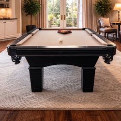Black Beautiful Pool Table 7’ (Free Delivery & Pro Setup) New Felt Any Color + All Accessories 