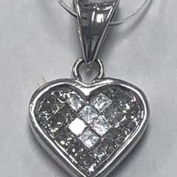 “Heart” 14K White Gold Charm