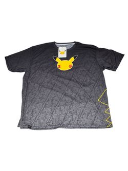Pokémon Center Pikachu 25 Years Anniversary Adult T-Shirt Size 2XL Gray All Over Print