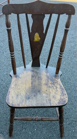 Antique Wood Spindle Back Chair 34H x 16W x 15Dp