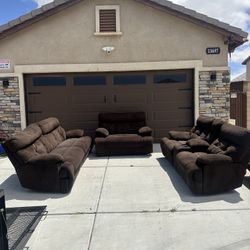 (3) Piece Recliner Couch Set (In Cleaning Process)