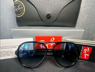 Ray-Ban Cats 5000 RB4125 59mm Aviator Sunglasses Black Frame Gray Gradient Lens