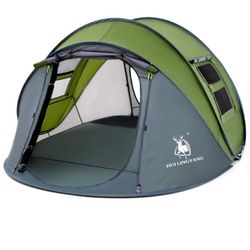 4 Person Easy Pop Up Tent With Free Queen Size Camping Air bed 