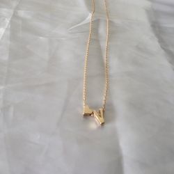 Initial V With Heart Necklace New