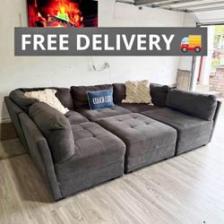 Gray Modular Sectional Couch 🛋️- FREE DELIVERY 🚚 