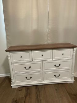 Brown white dresser