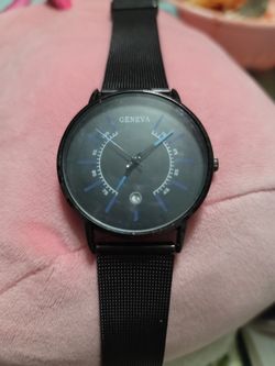 Vintage Geneva men's watch black 