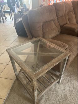 Table and  end tables with free rug