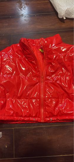 Red Glossy Puffer Jacket