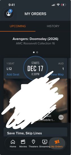 Avengers Doomsdays Tickets (Middle Seats)