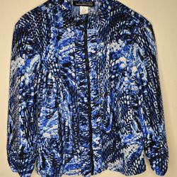 Linear Women's Blue Patterned Jacket.  Bundle 2 Or More Save 10%